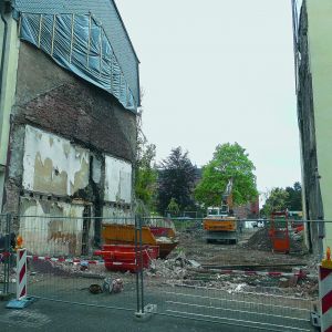 Das blieb übrig vom denkmalgeschützten Barockhaus in der Krahnenstraße.